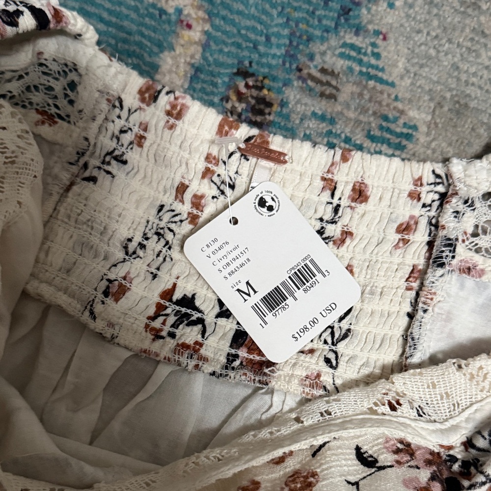 Free People Cream Maxi Dress with Rust Floral Print - Picture 4 of 4